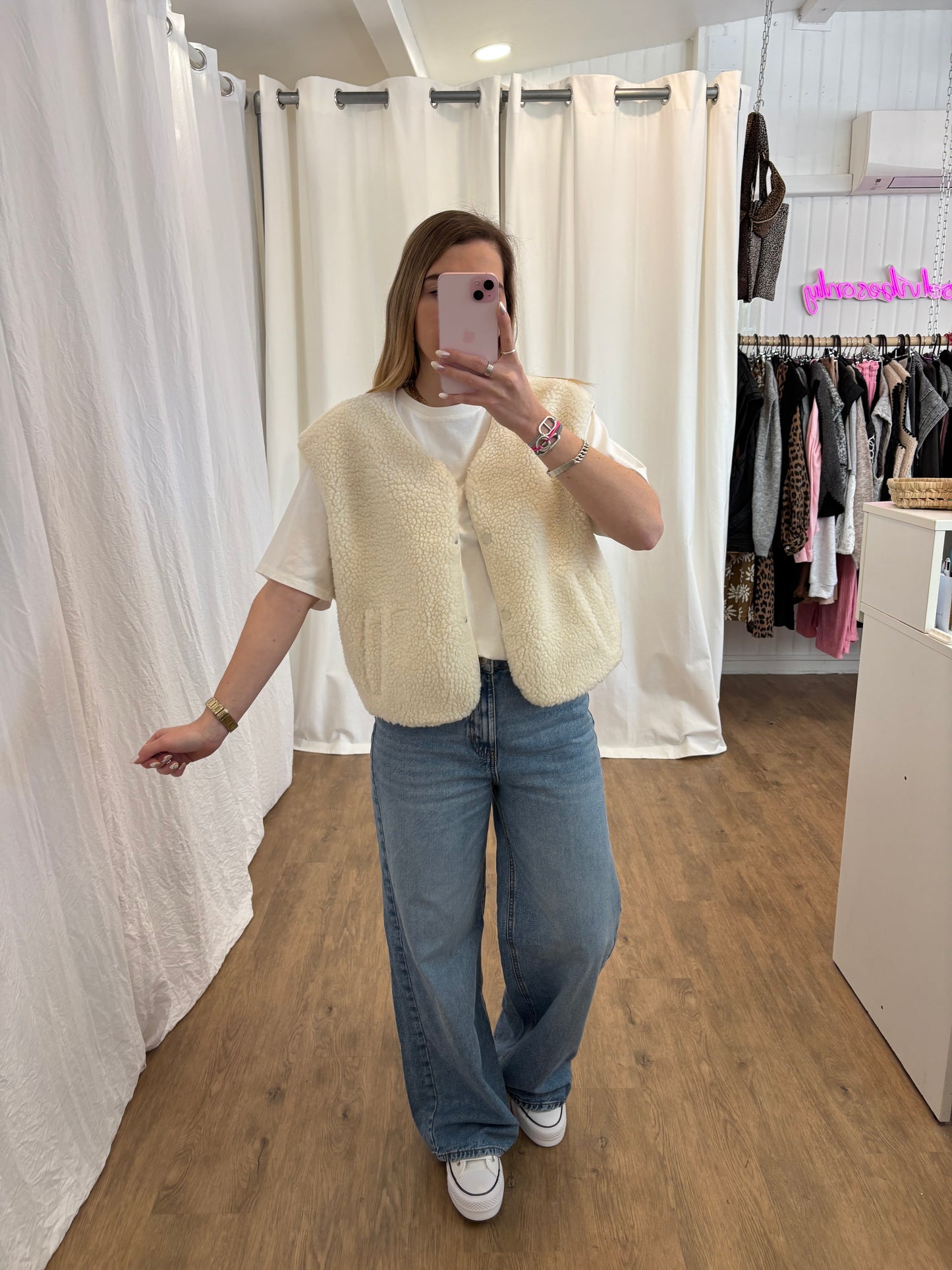 Veste sans manches ABY Écru