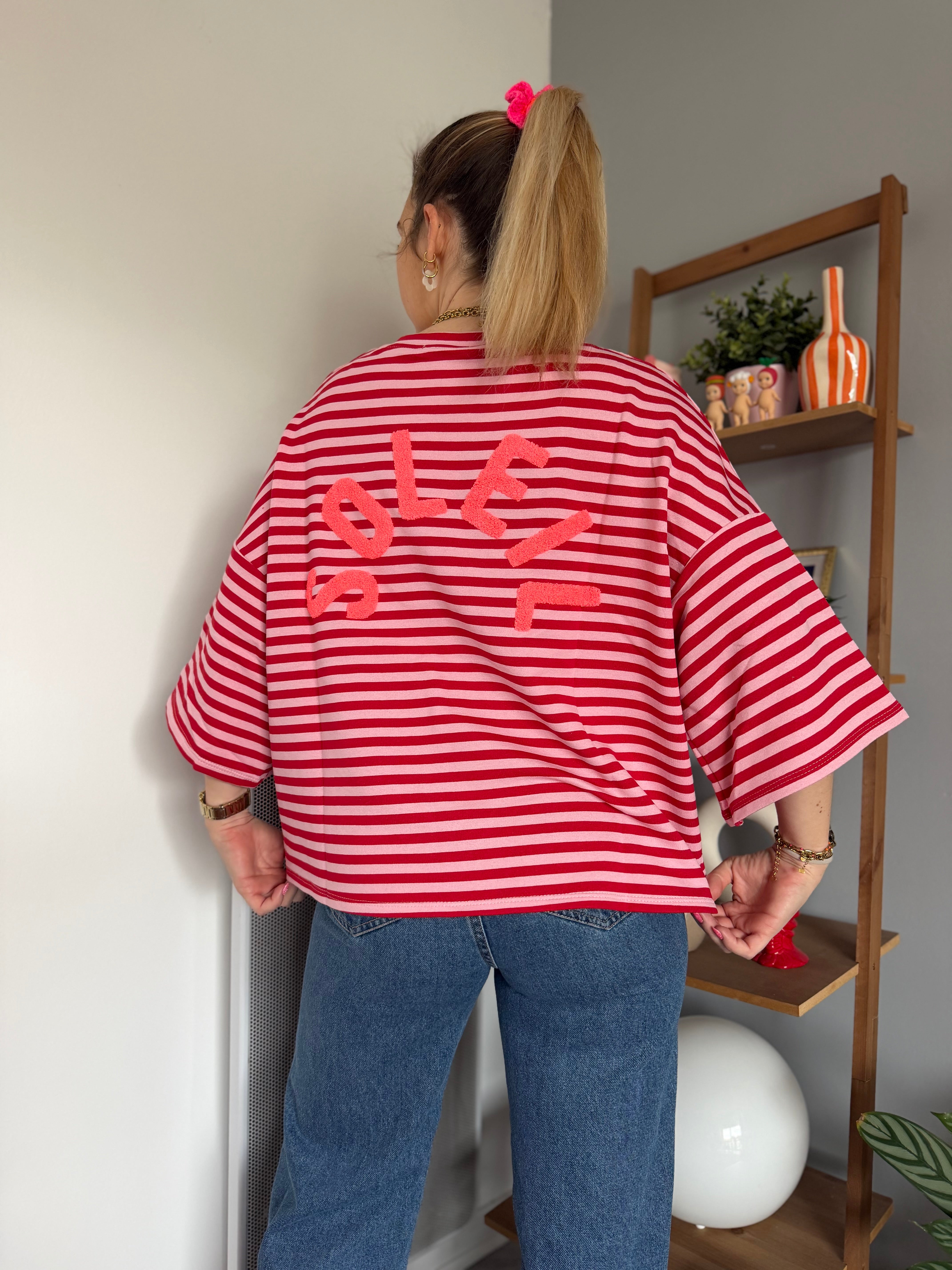 T-shirt marinière SOLEIL Rose + Rouge
