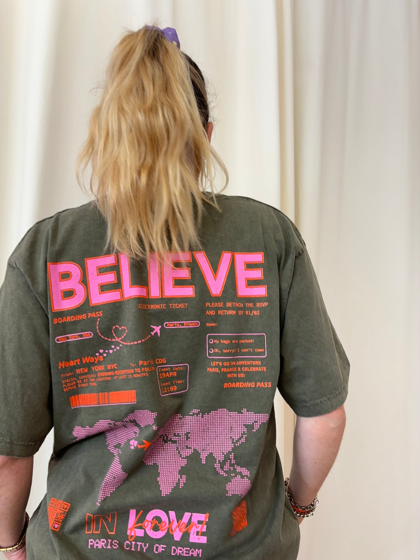 T-shirt BELIEVE IN LOVE Kaki