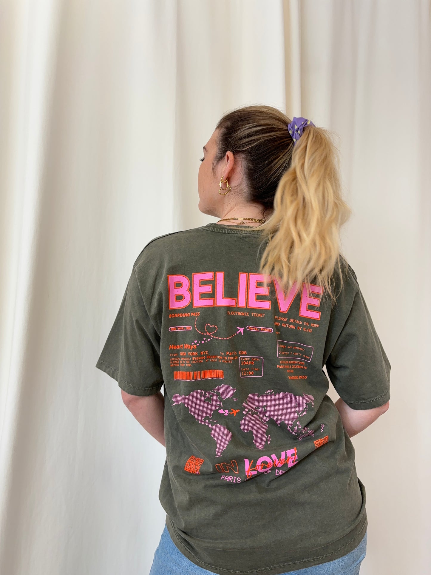T-shirt BELIEVE IN LOVE Kaki