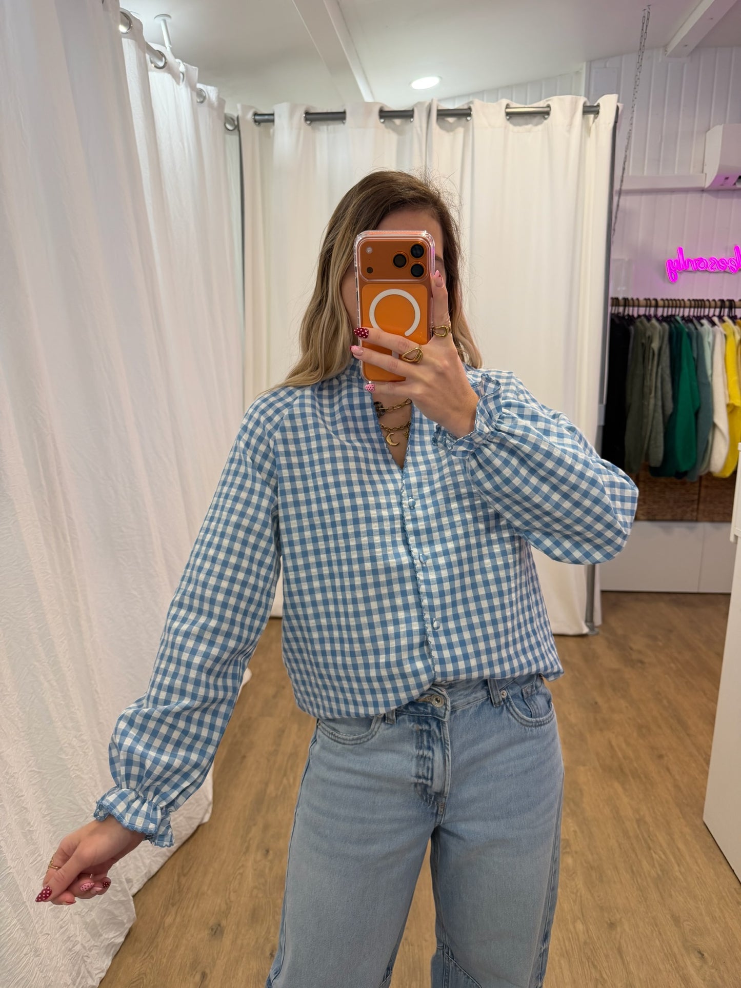 Blouse LENNY vichy bleu