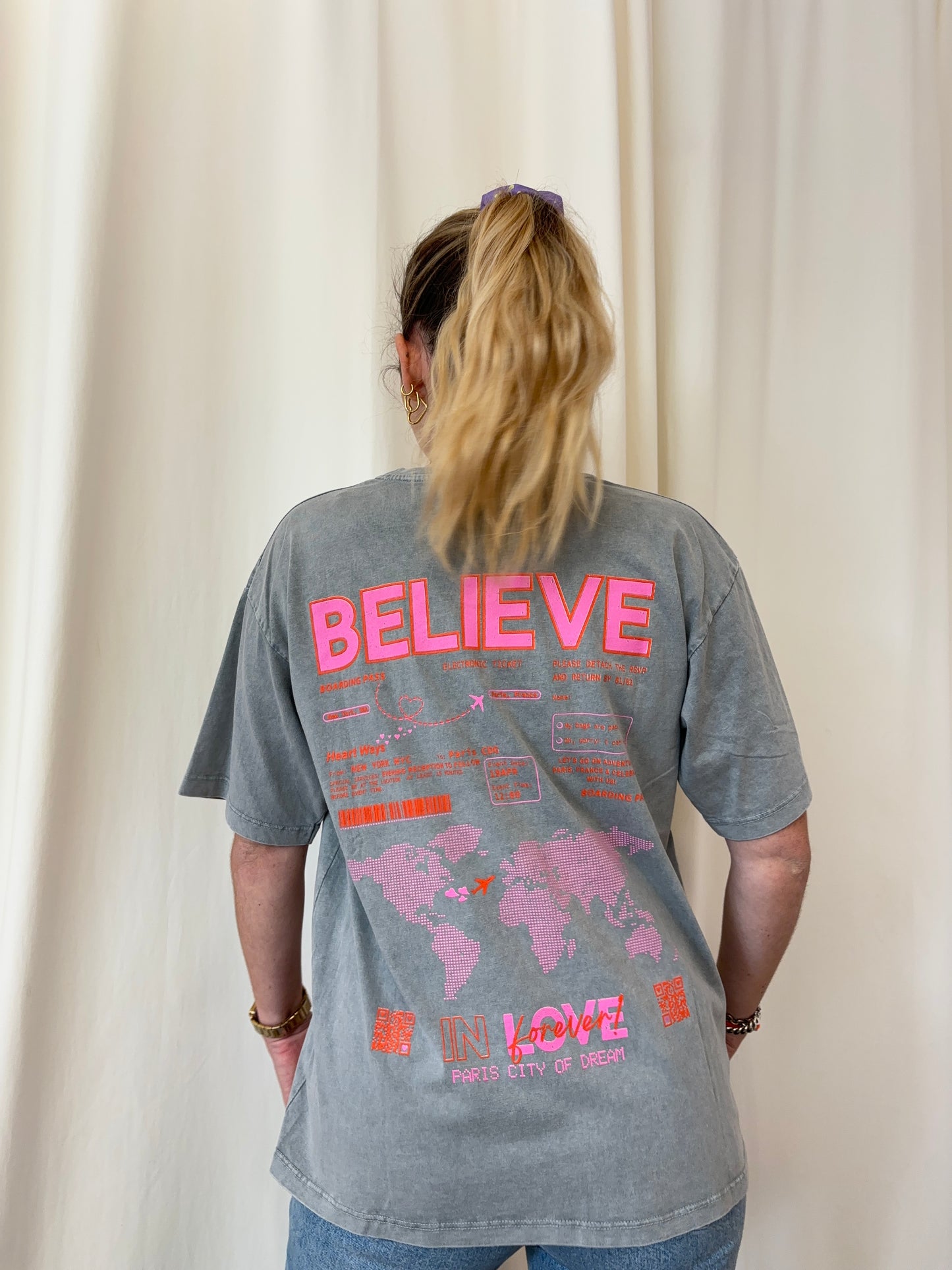 T-shirt BELIEVE IN LOVE Gris