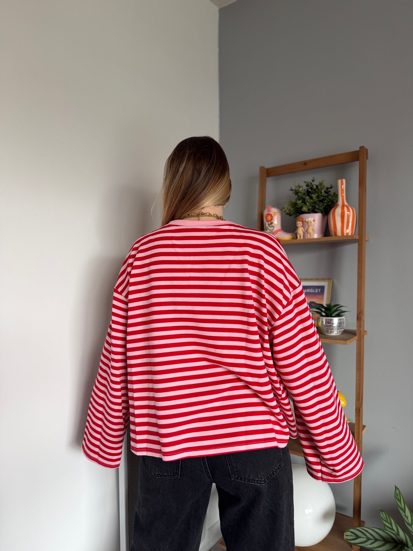 T-shirt marinière ICONIC manches longues Rouge + Rose