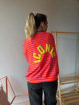T-shirt marinière ICONIC Rose + Orange fluo manches longues
