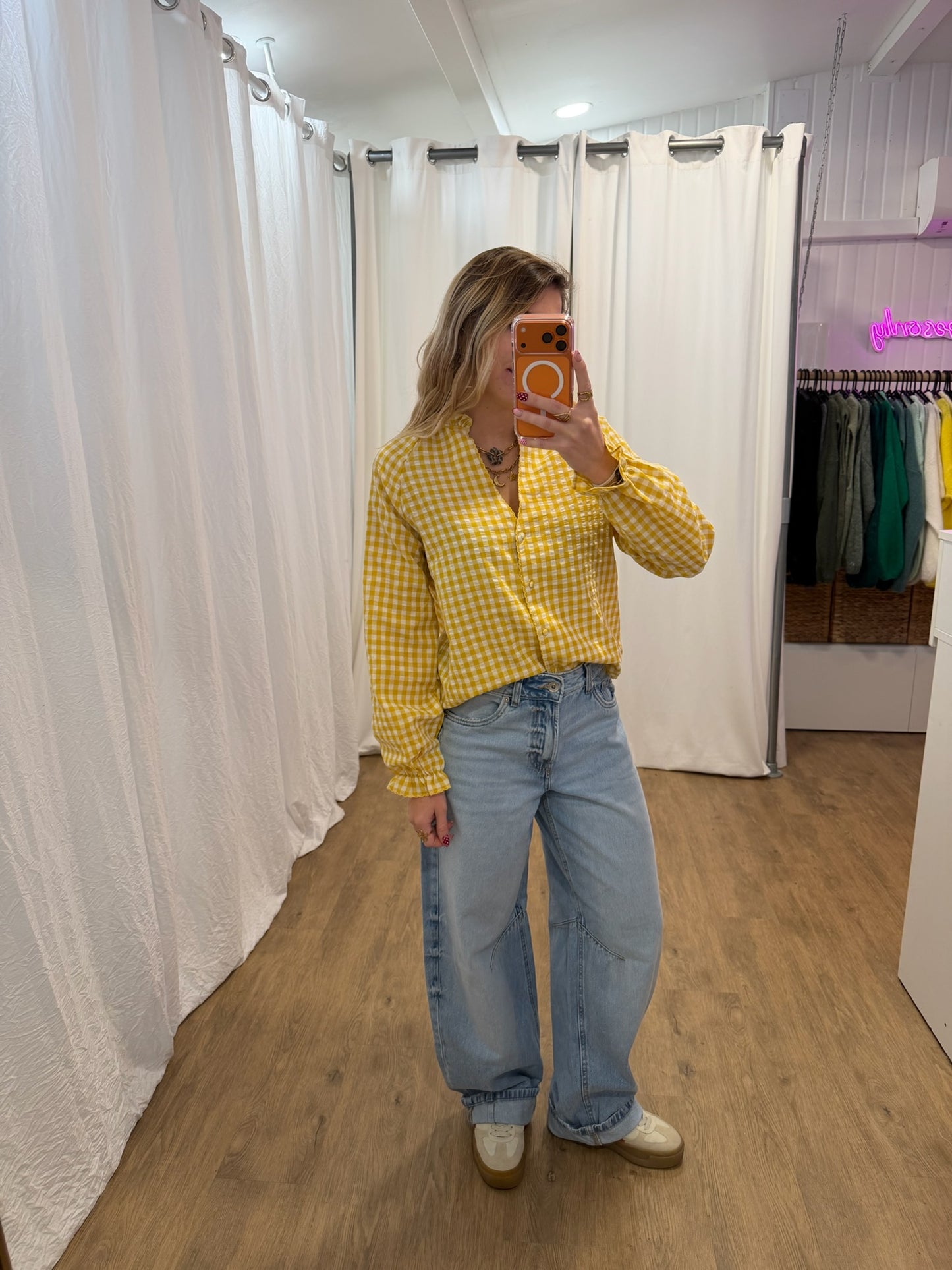 Blouse LENNY vichy jaune