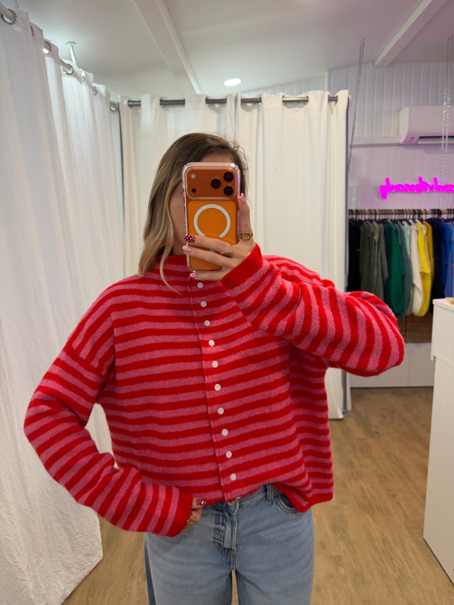 Gilet marinière NOÉLIE Rouge