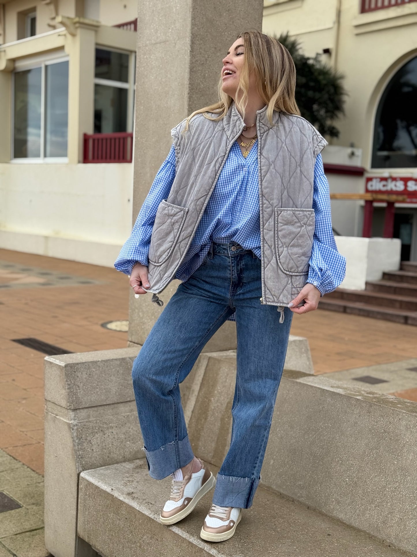 Veste sans manches matelassée DIDI Gris clair