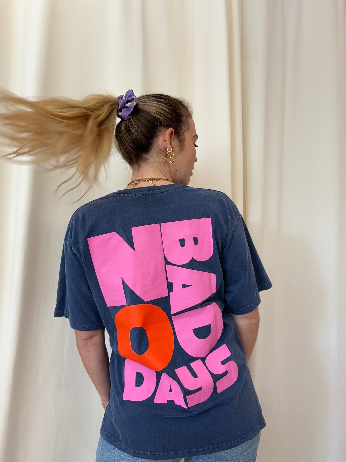 T-shirt NO BAD DAYS Bleu marine