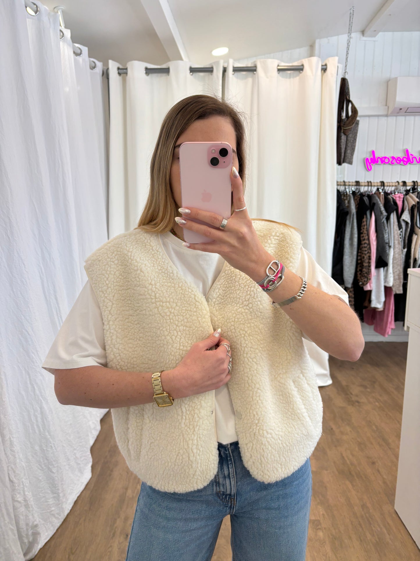 Veste sans manches ABY Écru