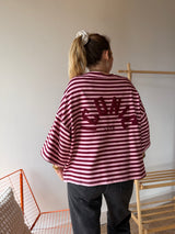 T-shirt marinière ICONIC Bordeaux + Rose
