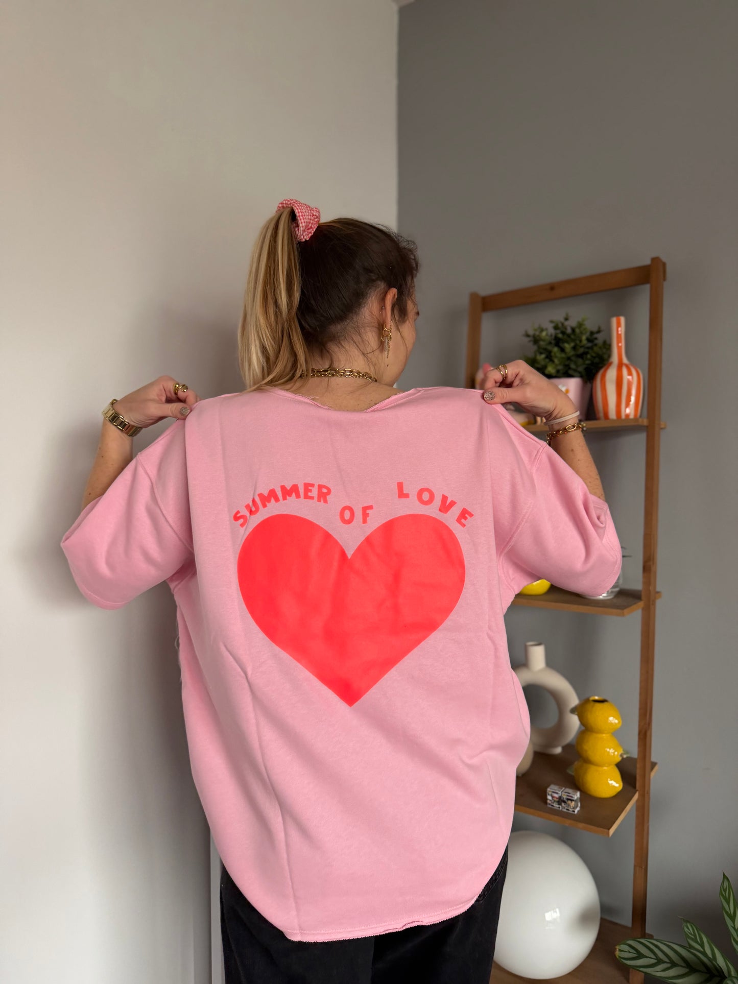 Sweat SUMMER OF LOVE Rose clair