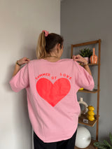Sweat SUMMER OF LOVE Rose clair
