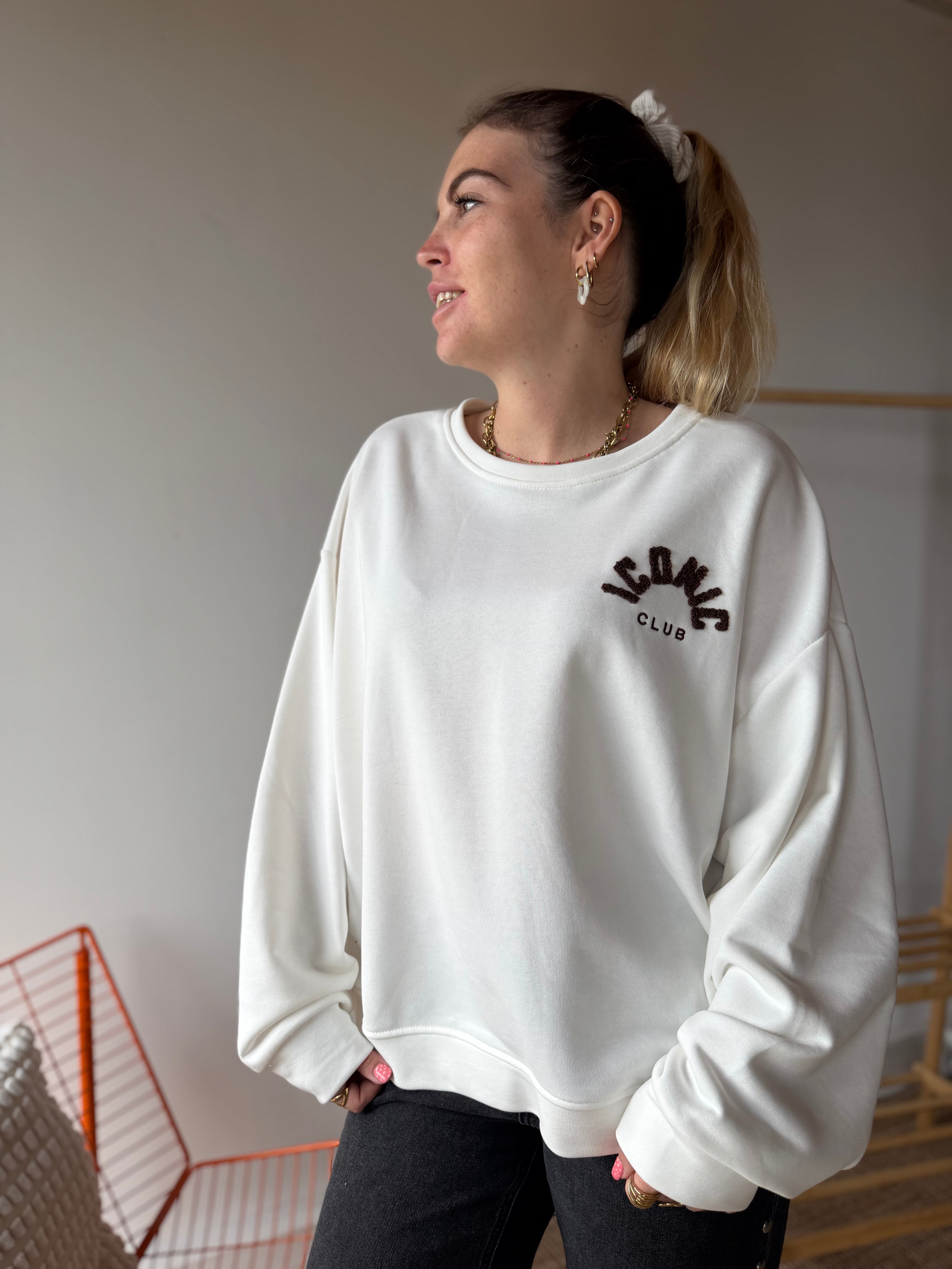Sweat ICONIC CLUB Blanc