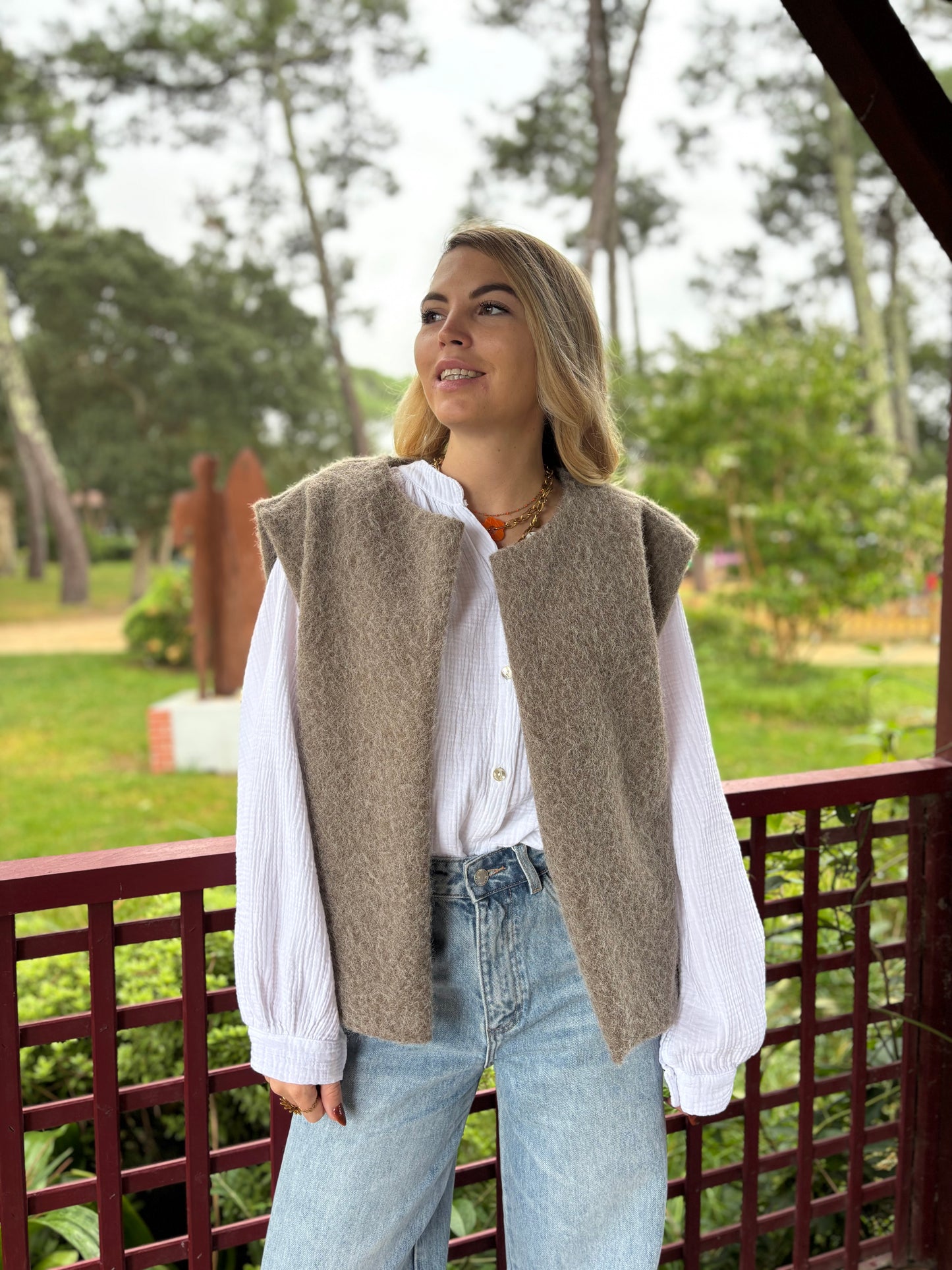 Veste sans manches LILI Taupe