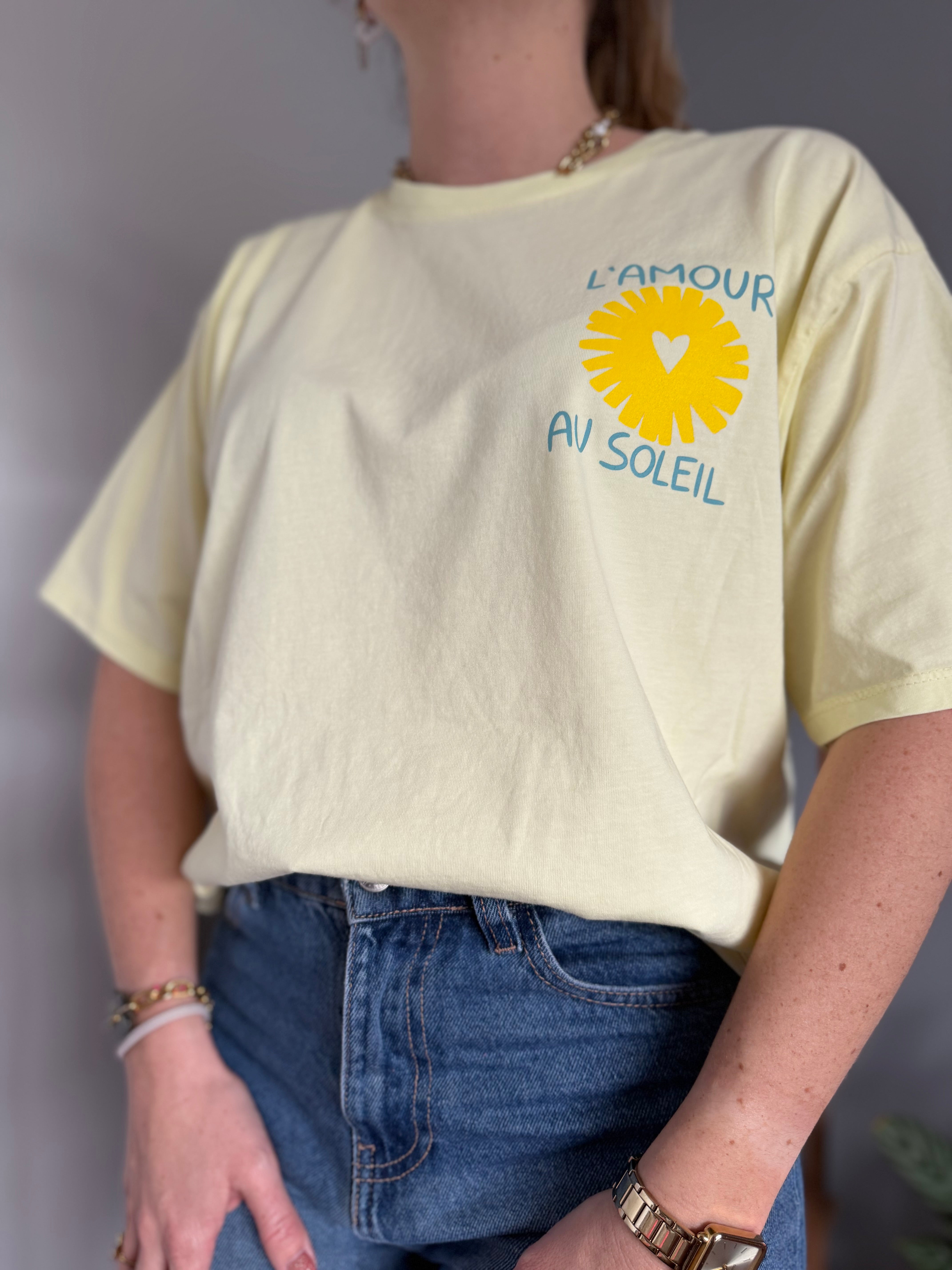 T-shirt AMOUR AU SOLEIL Jaune