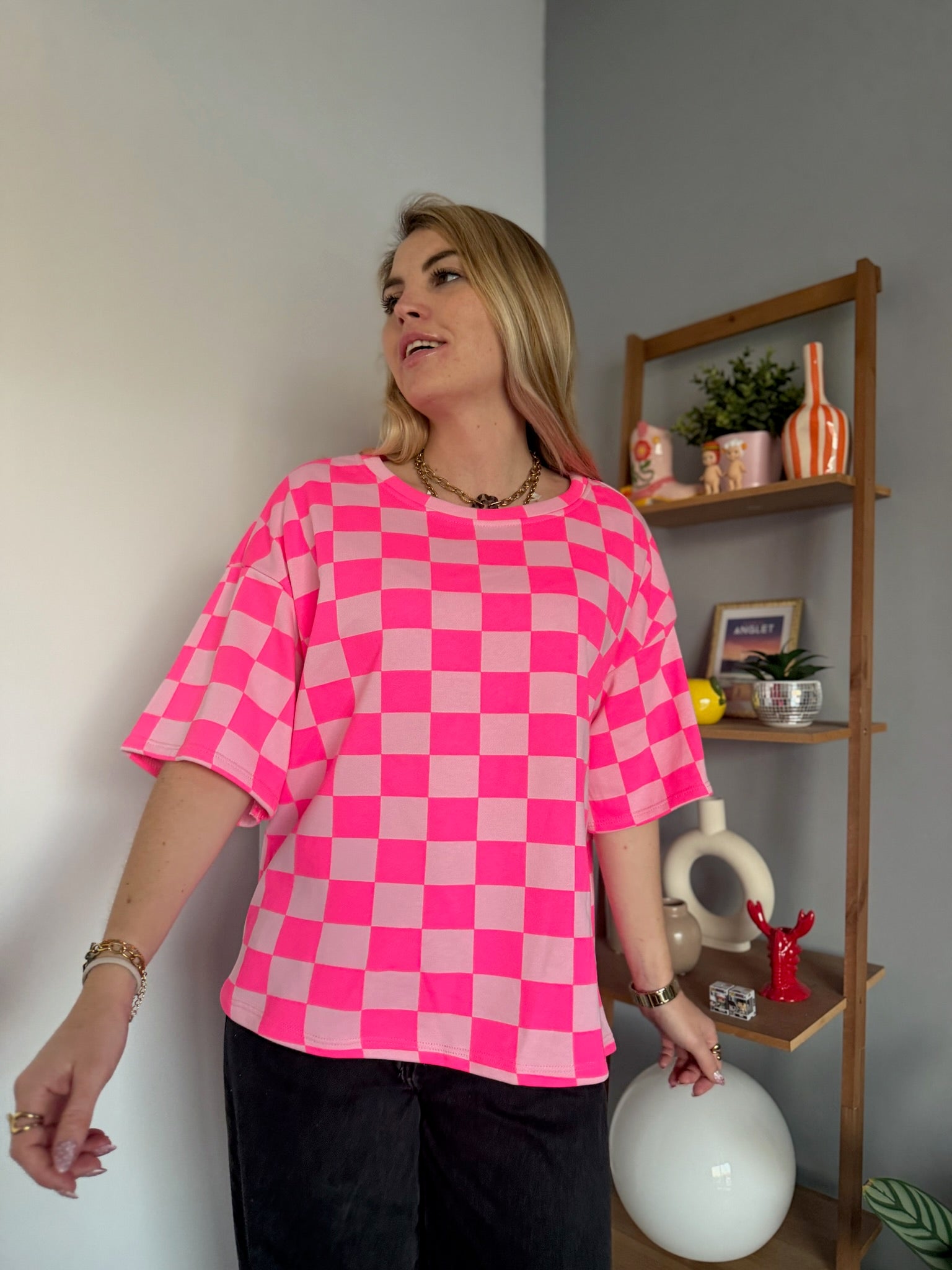 T-shirt à carreaux CAROLINE Rose + Rose