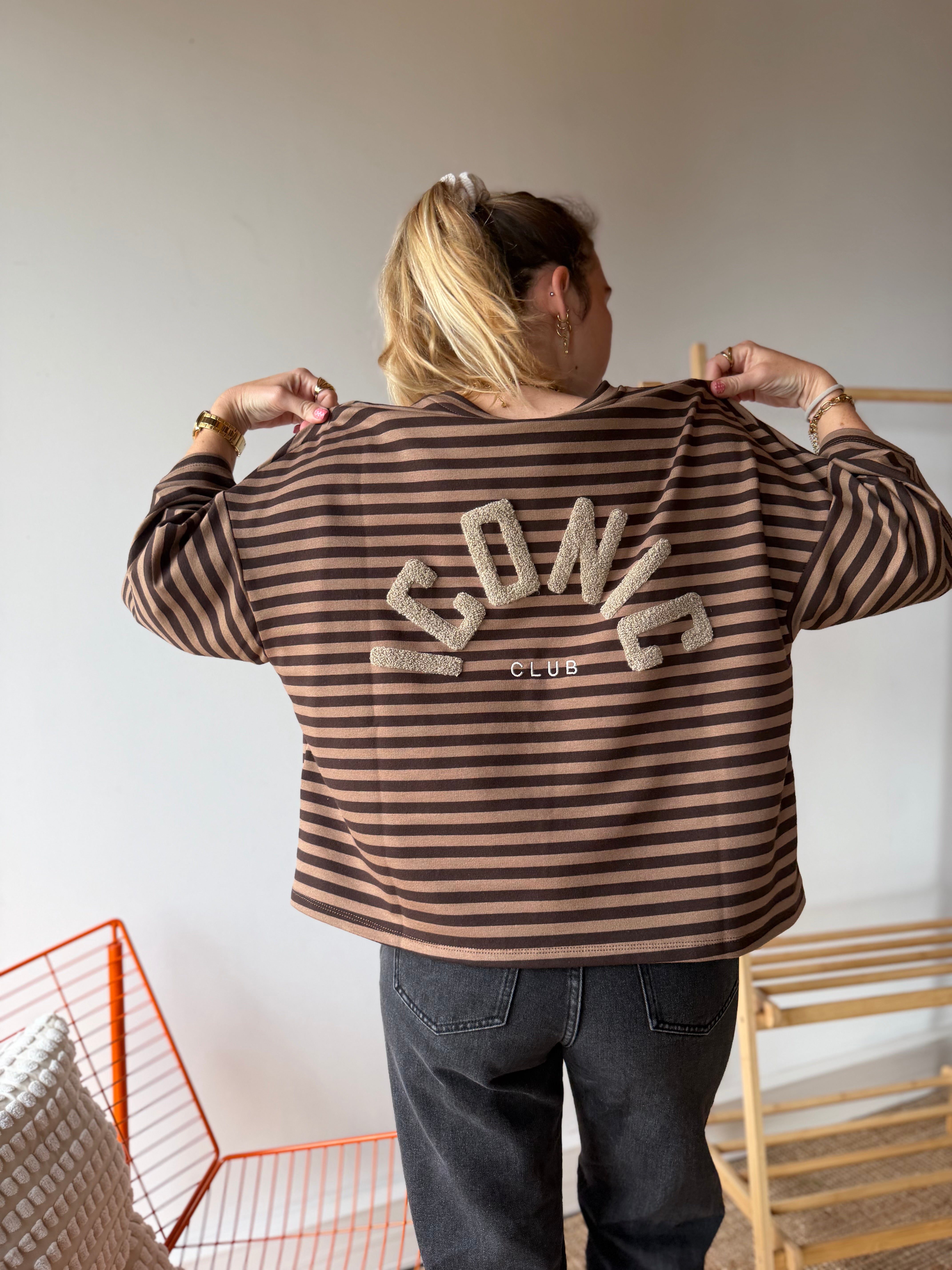 T-shirt marinière ICONIC Chocolat + Camel