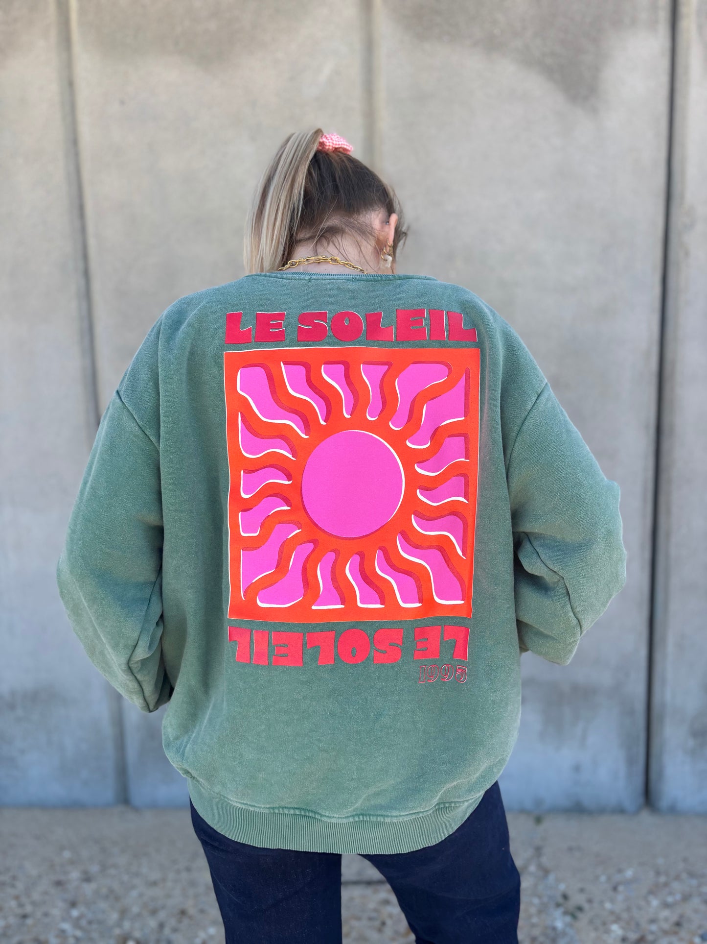 Sweat SOLEIL Vert bouteille
