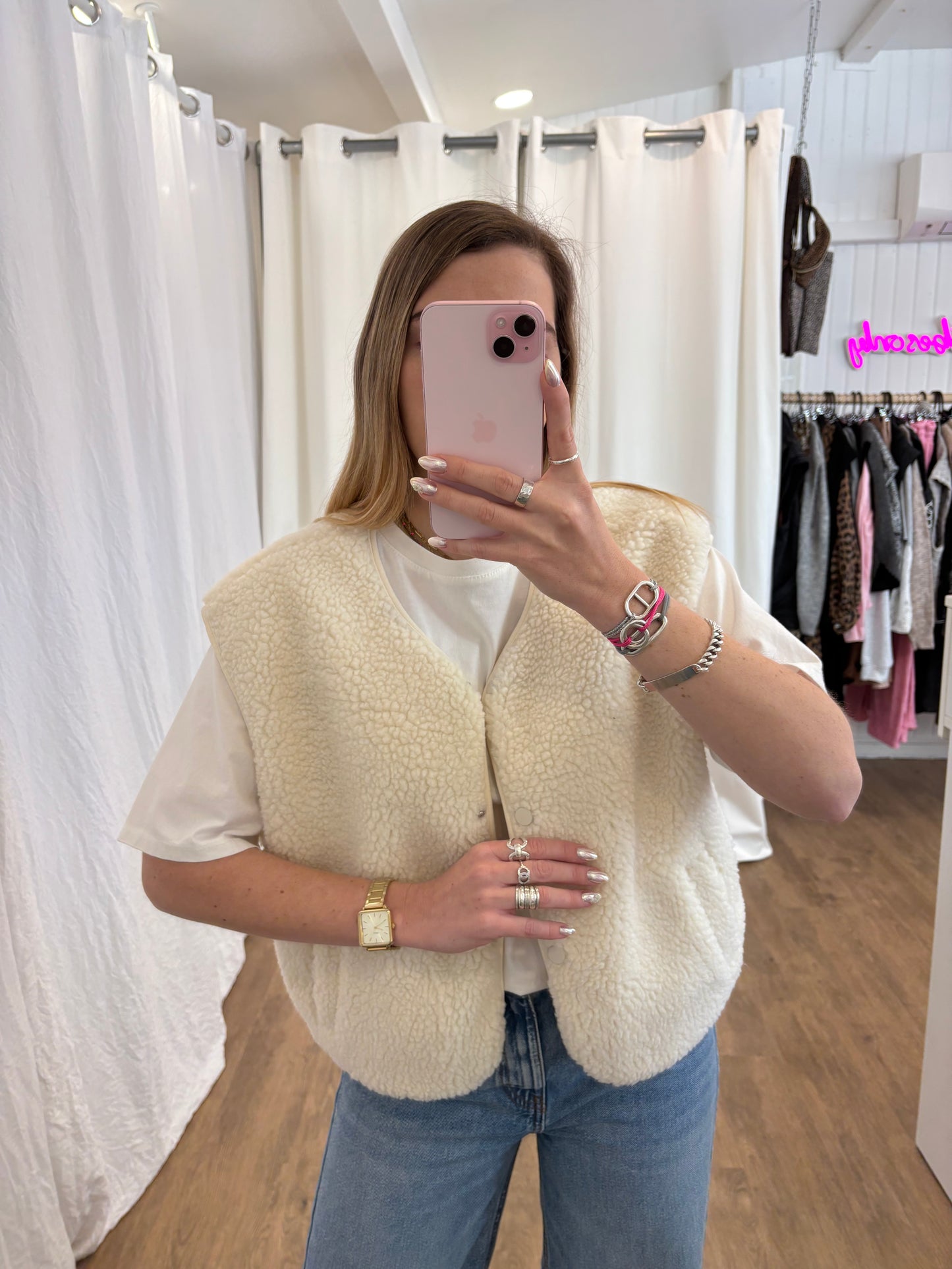 Veste sans manches ABY Écru