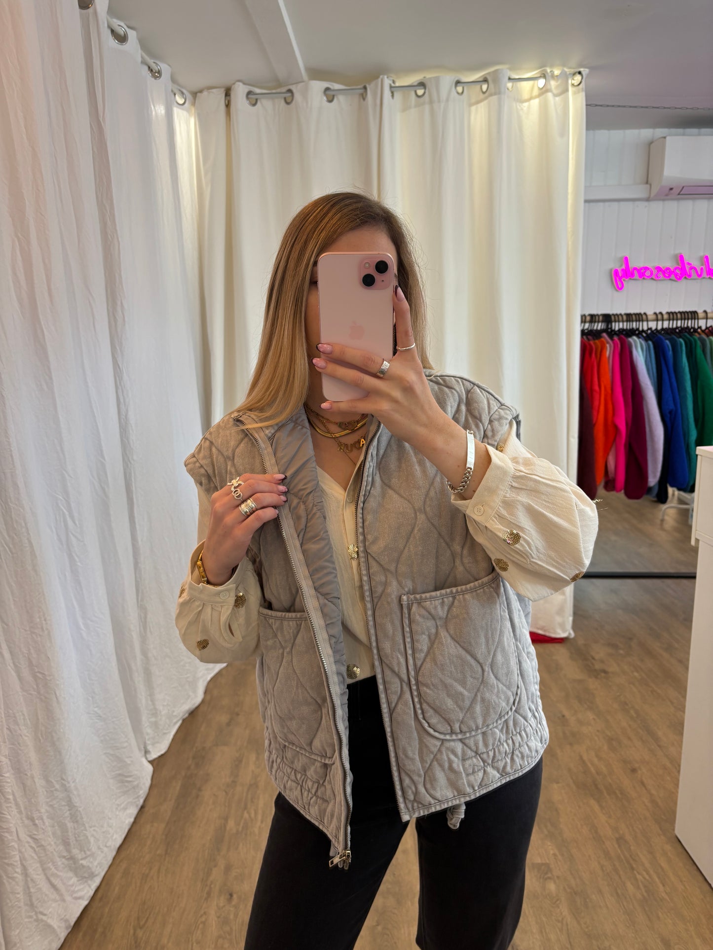 Veste sans manches matelassée DIDI Gris clair