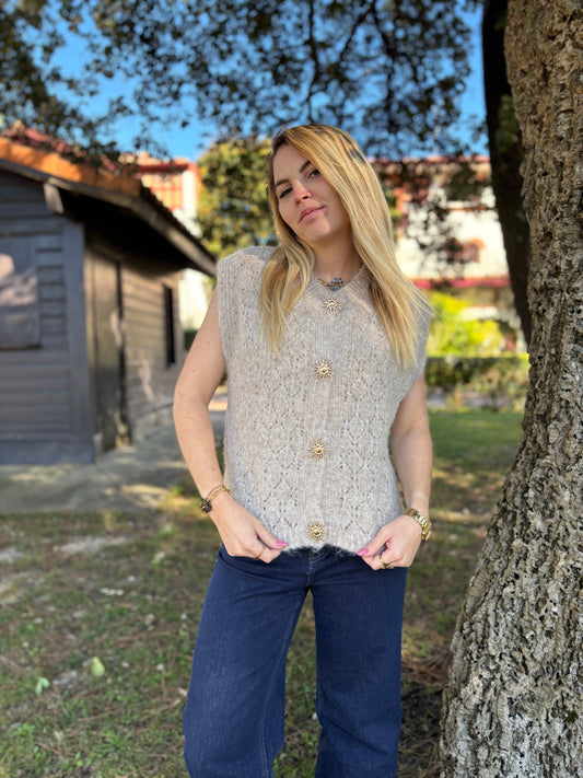 Gilet sans manches SOLEIL Taupe