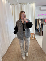 Veste oversize sans manches CAMILLE Gris