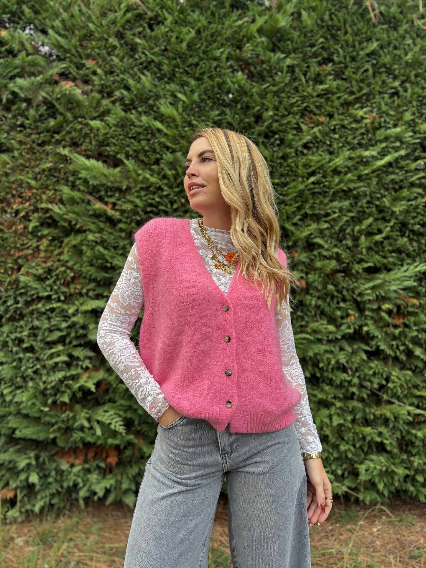 9 - Gilet TOM - Rose malabar