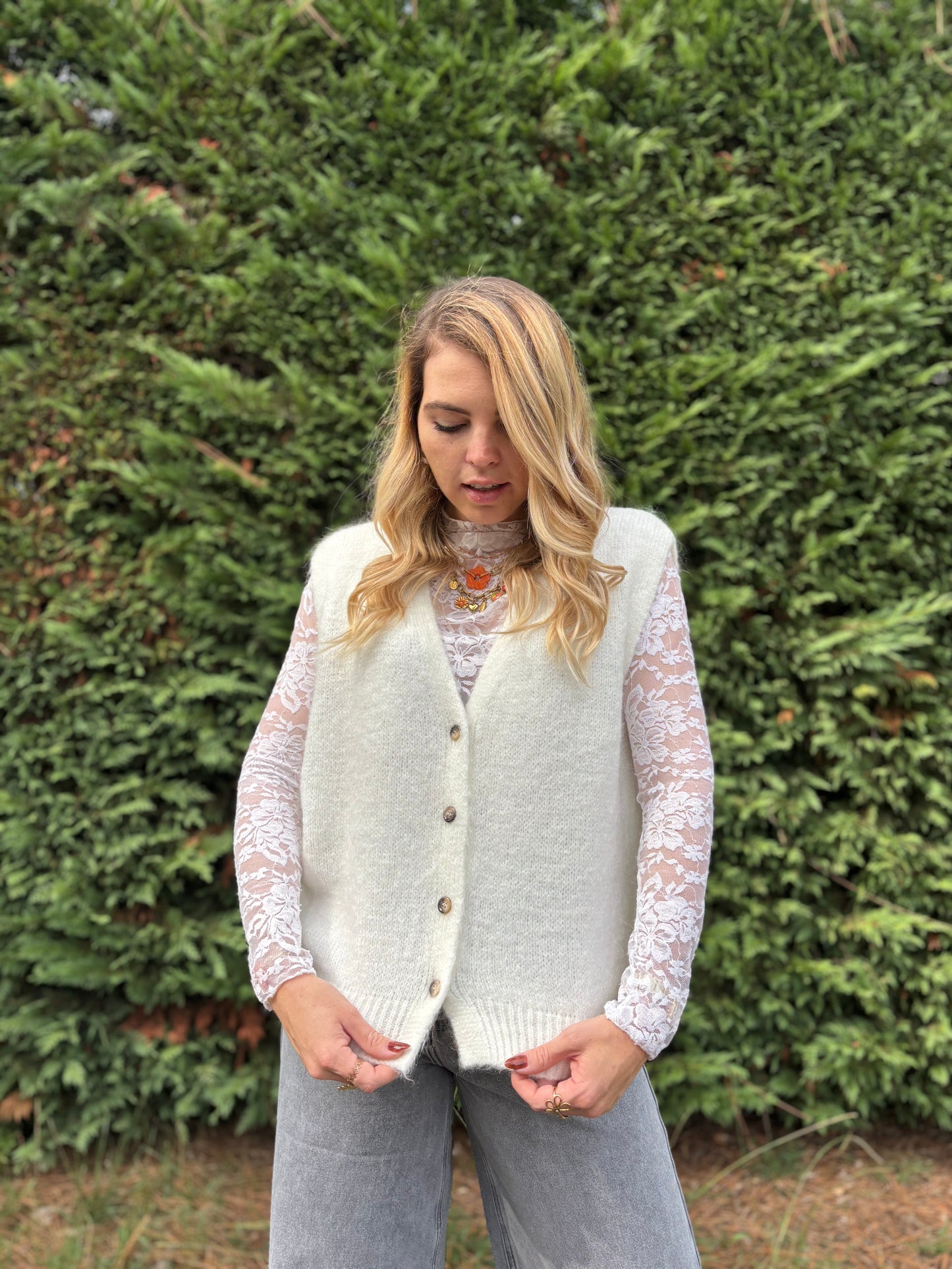 13 - Gilet TOM - Écru