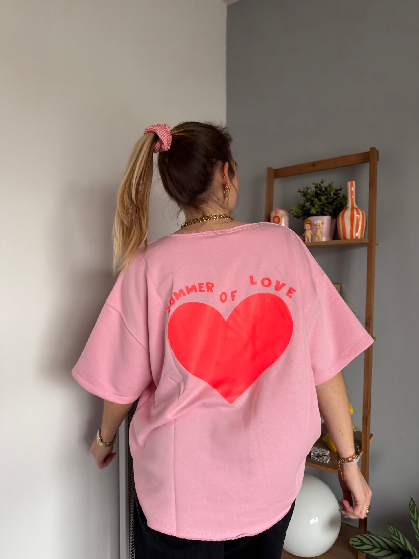 Sweat SUMMER OF LOVE Rose clair