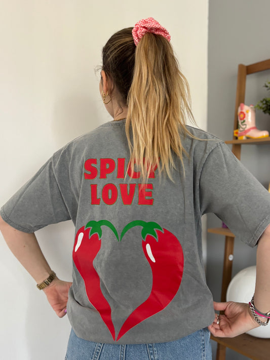 T-shirt SPICY LOVE Gris