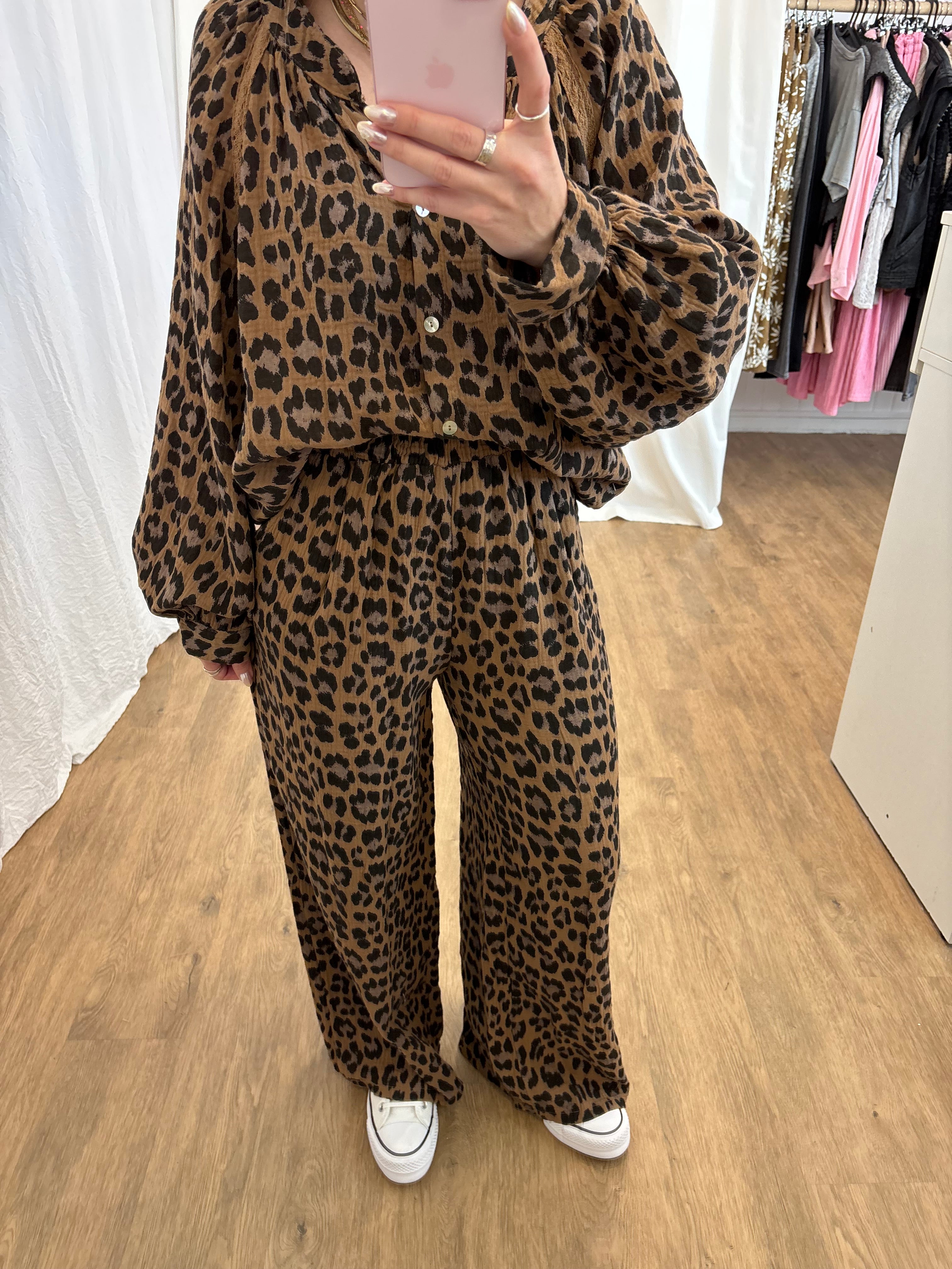 Pantalon LYA Léopard Camel
