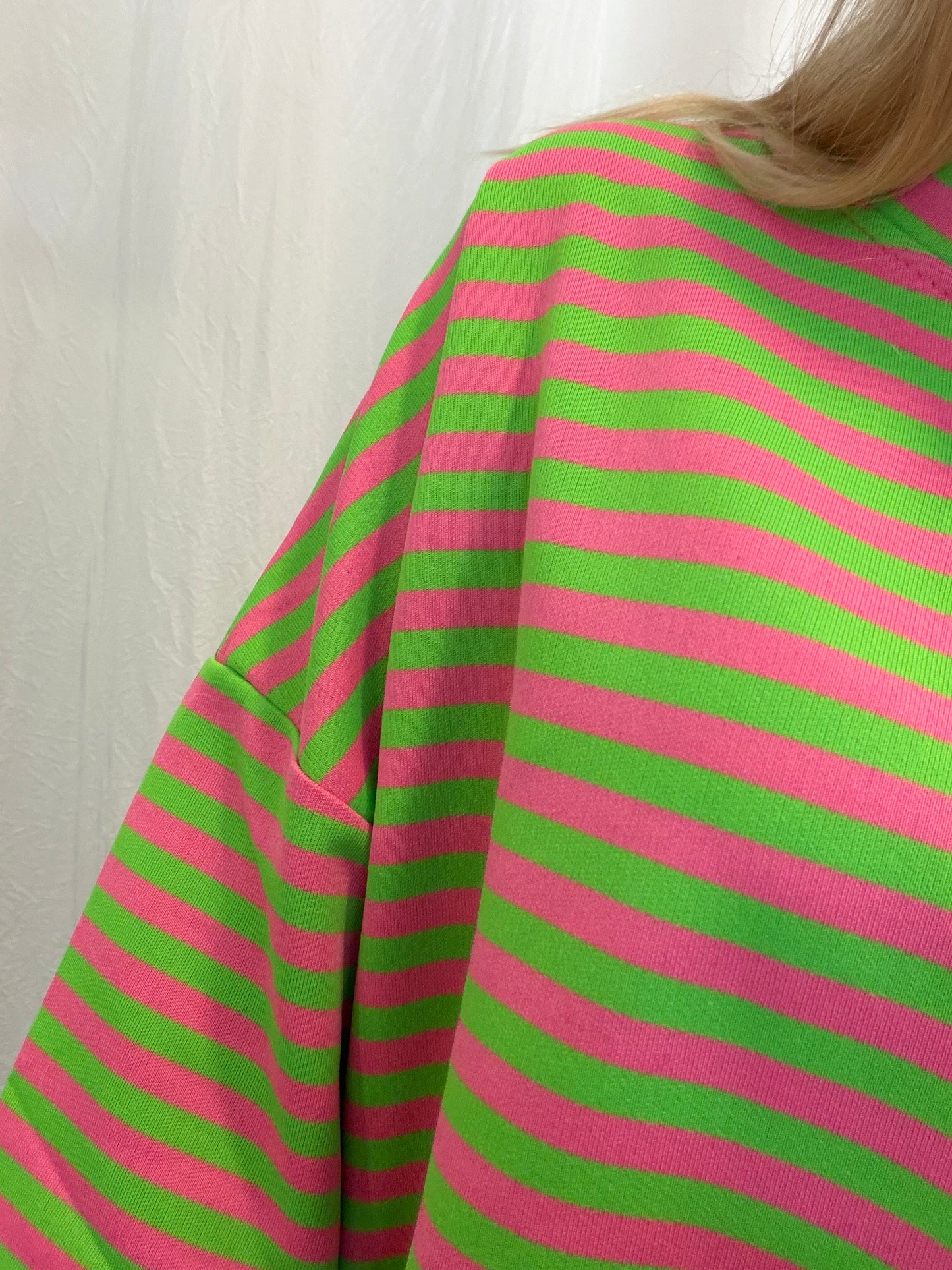 T-shirt LÉA marinière Vert + Rose