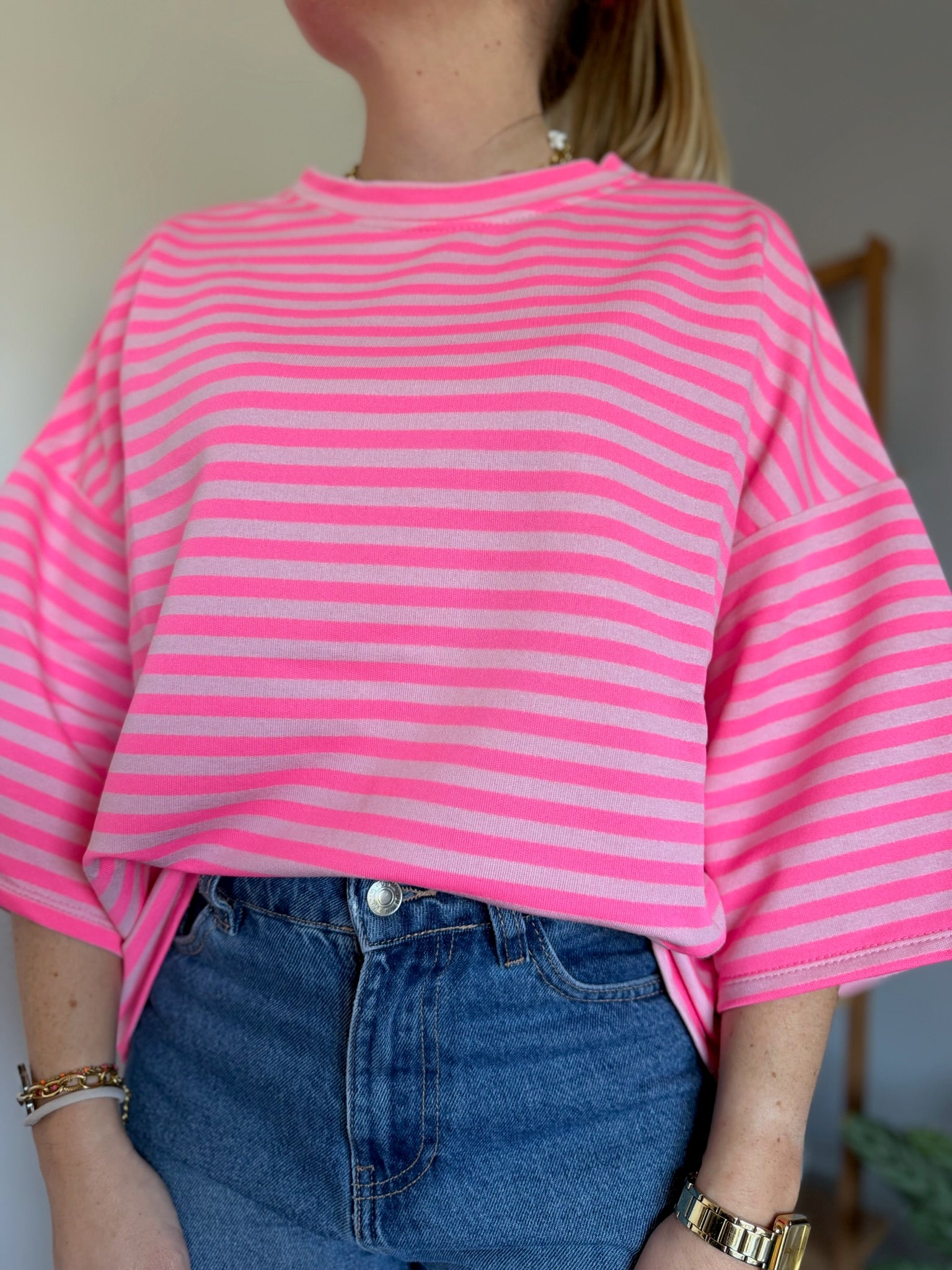 T-shirt marinière SOLEIL Rose + Rose