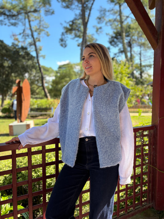 Veste sans manches LILI Bleu ciel