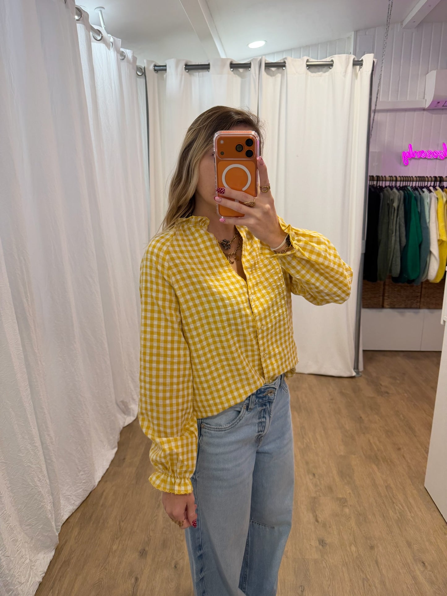 Blouse LENNY vichy jaune