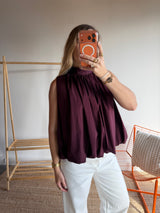 Top CARLA Prune foncé