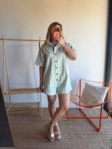 Combishort rayée JULIA bleu + jaune