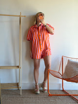 Combishort rayée JULIA orange + rose