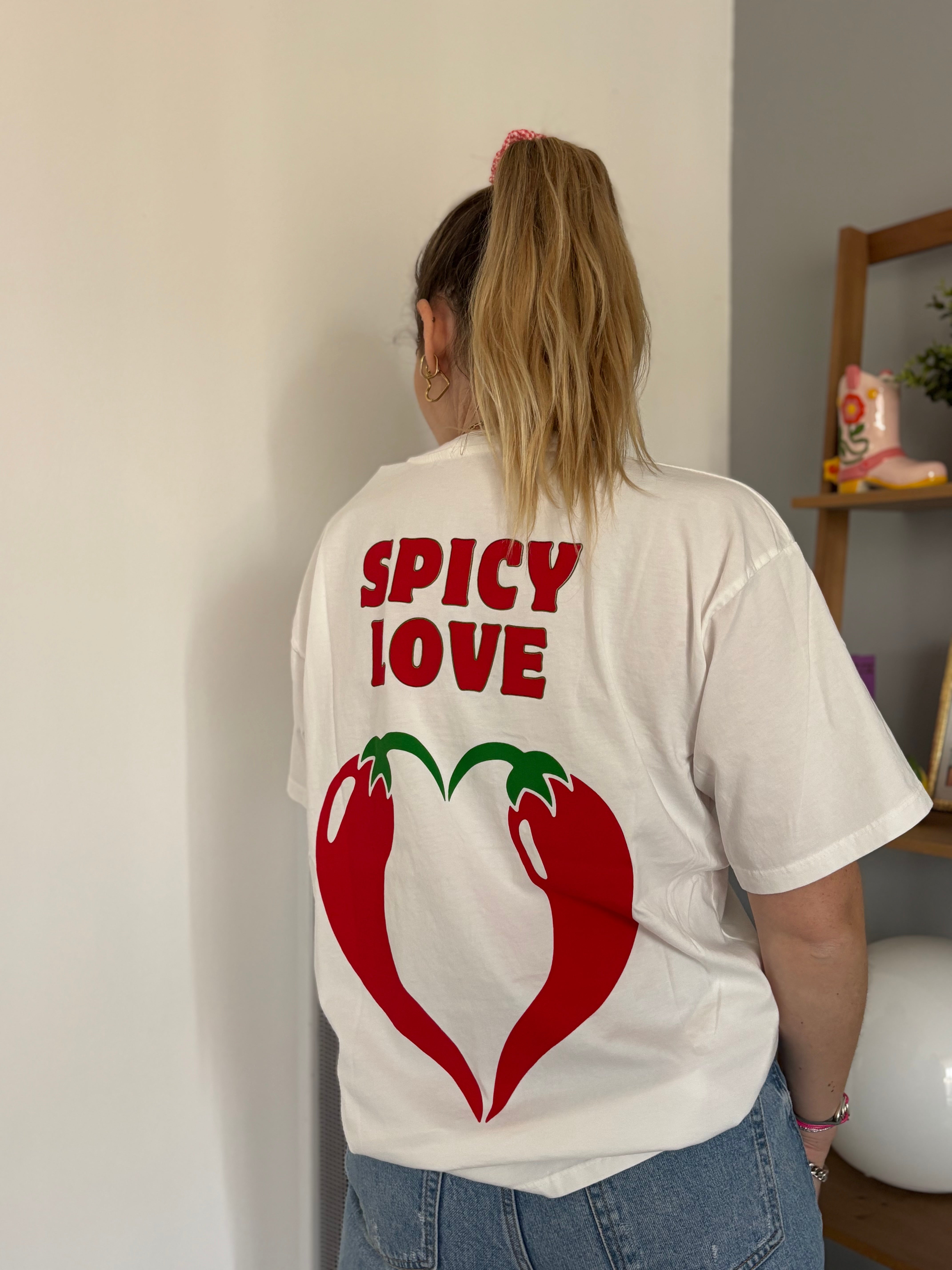T-shirt SPICY LOVE Blanc ••