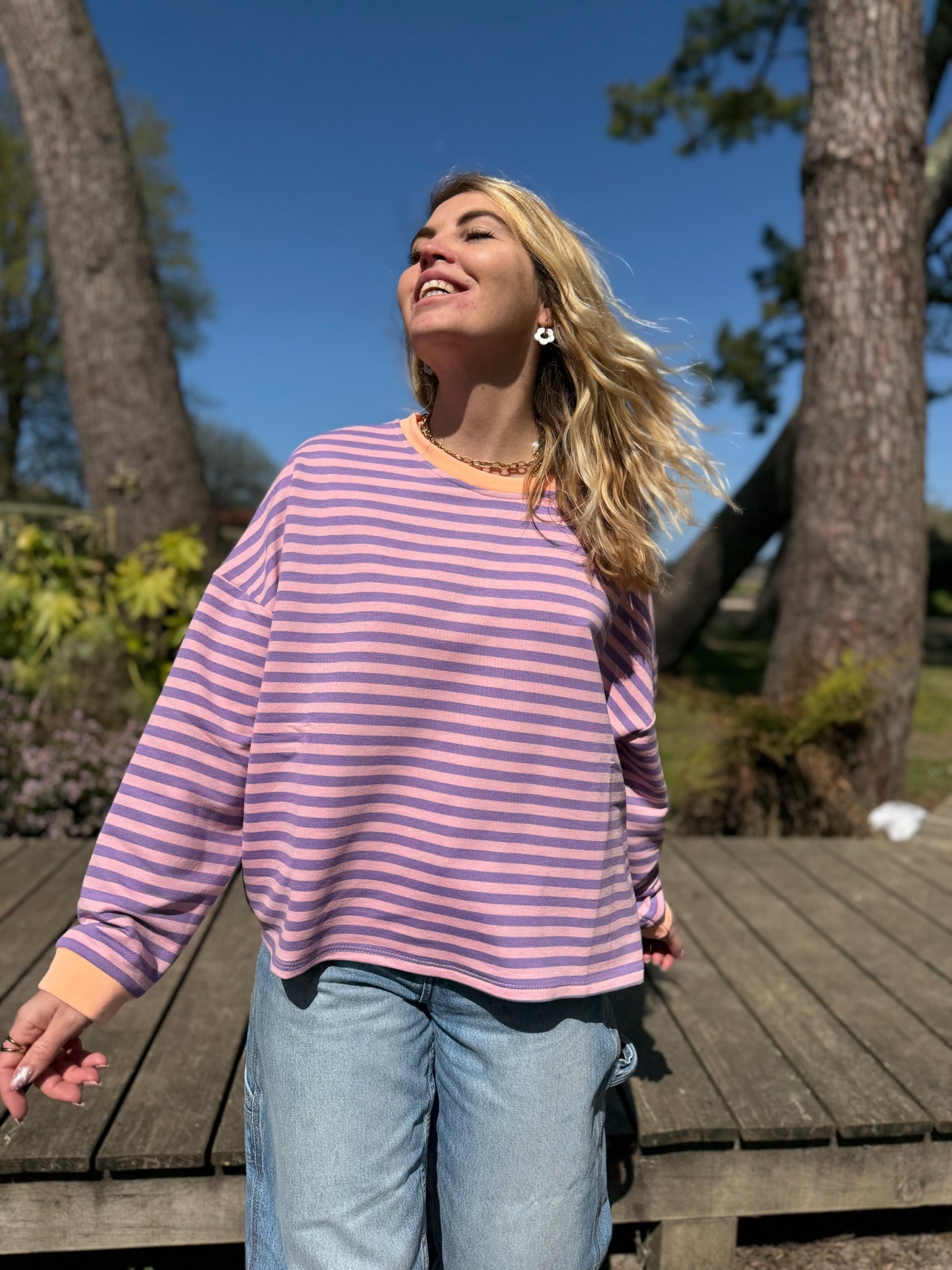 T-shirt marinière SARAH Violet + Rose