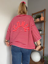 T-shirt marinière ICONIC Rouge + Rose