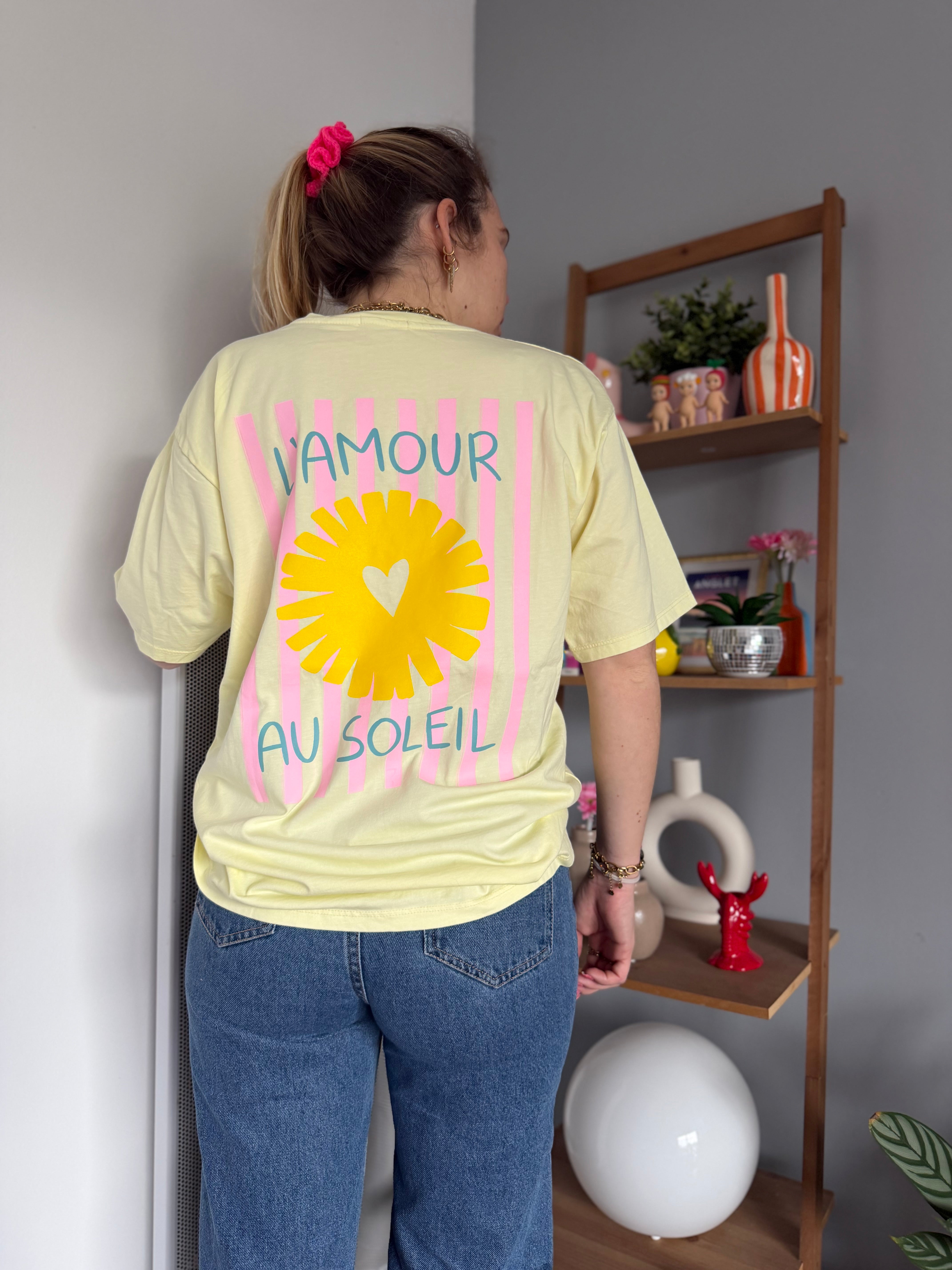 T-shirt AMOUR AU SOLEIL Jaune