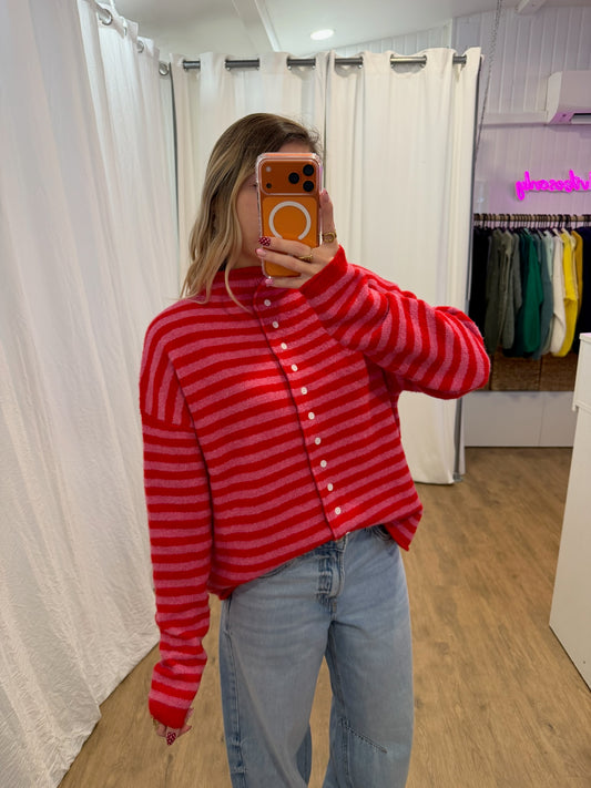 Gilet marinière NOÉLIE Rouge