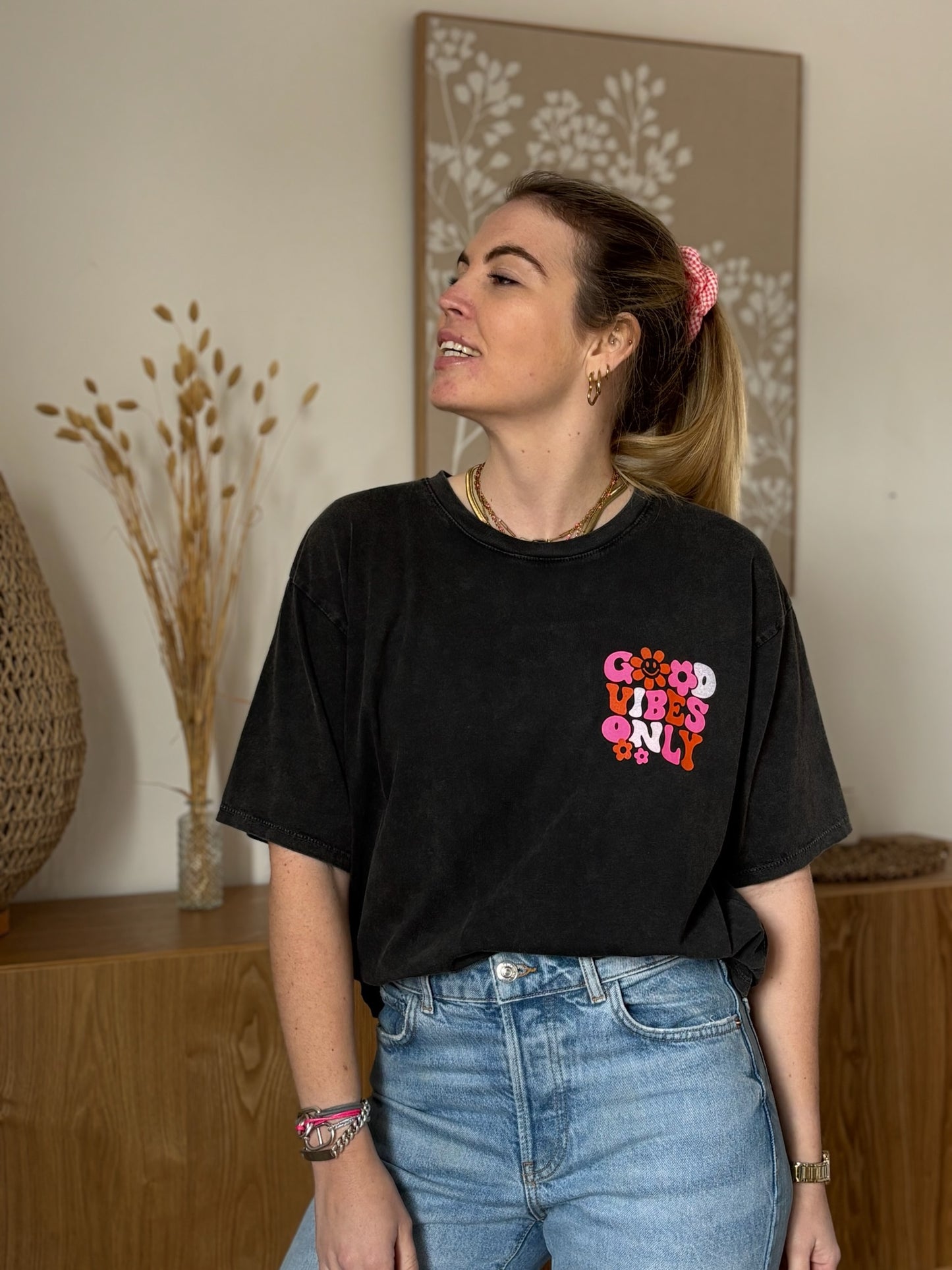 T-shirt GOOD VIBES ONLY Noir