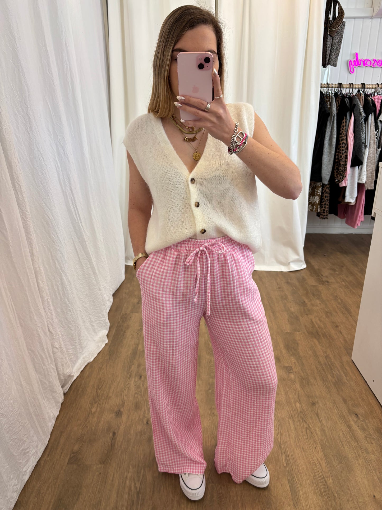 Pantalon NOA Vichy Rose
