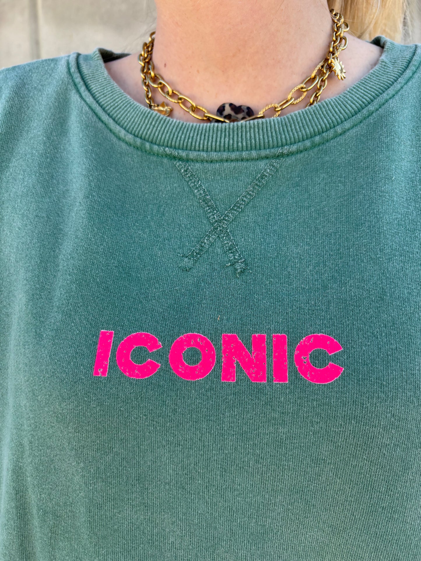 Sweat ICONIC Vert bouteille