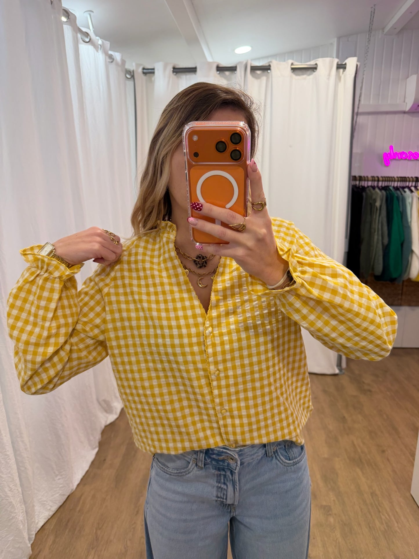 Blouse LENNY vichy jaune