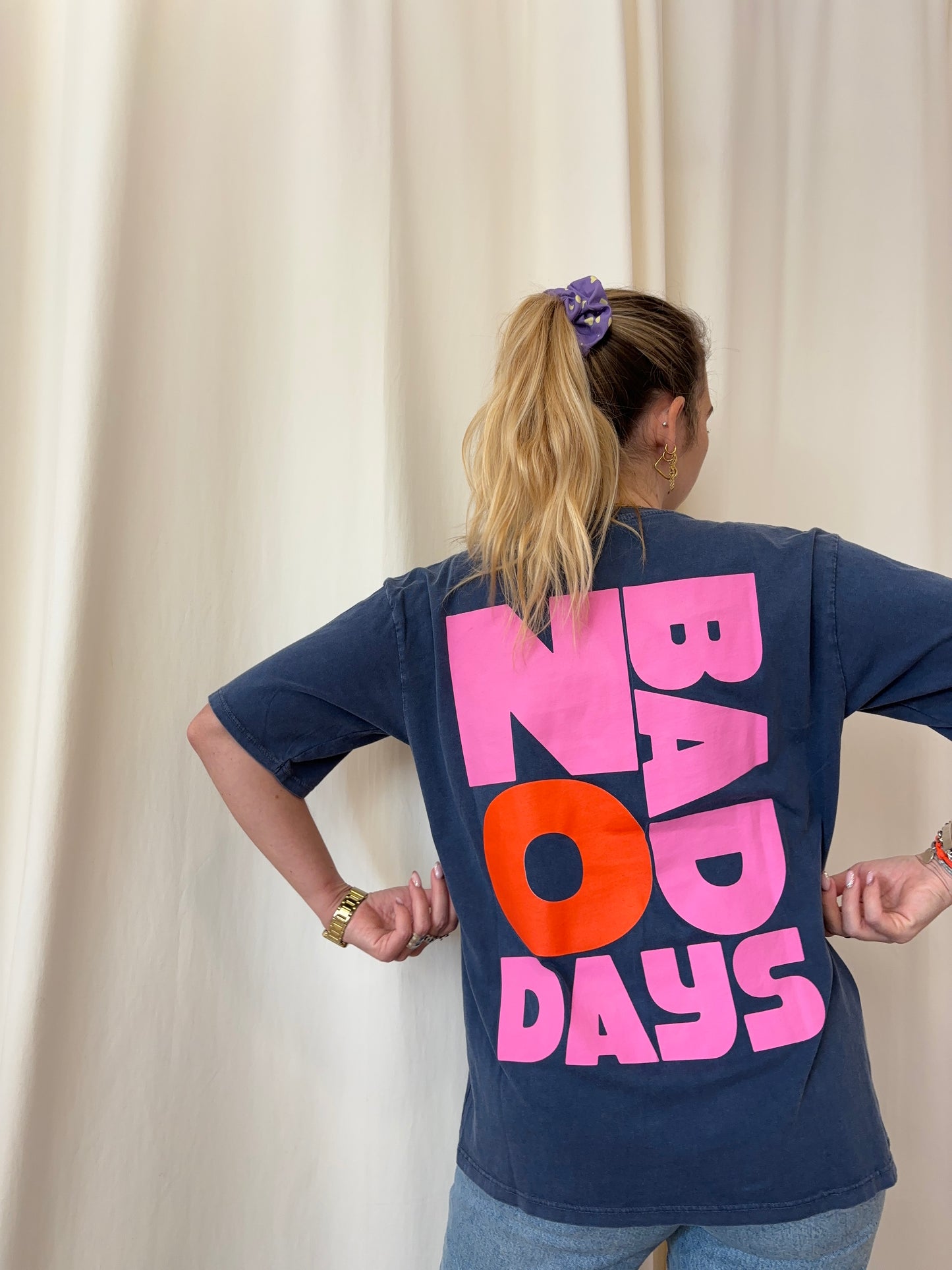 T-shirt NO BAD DAYS Bleu marine
