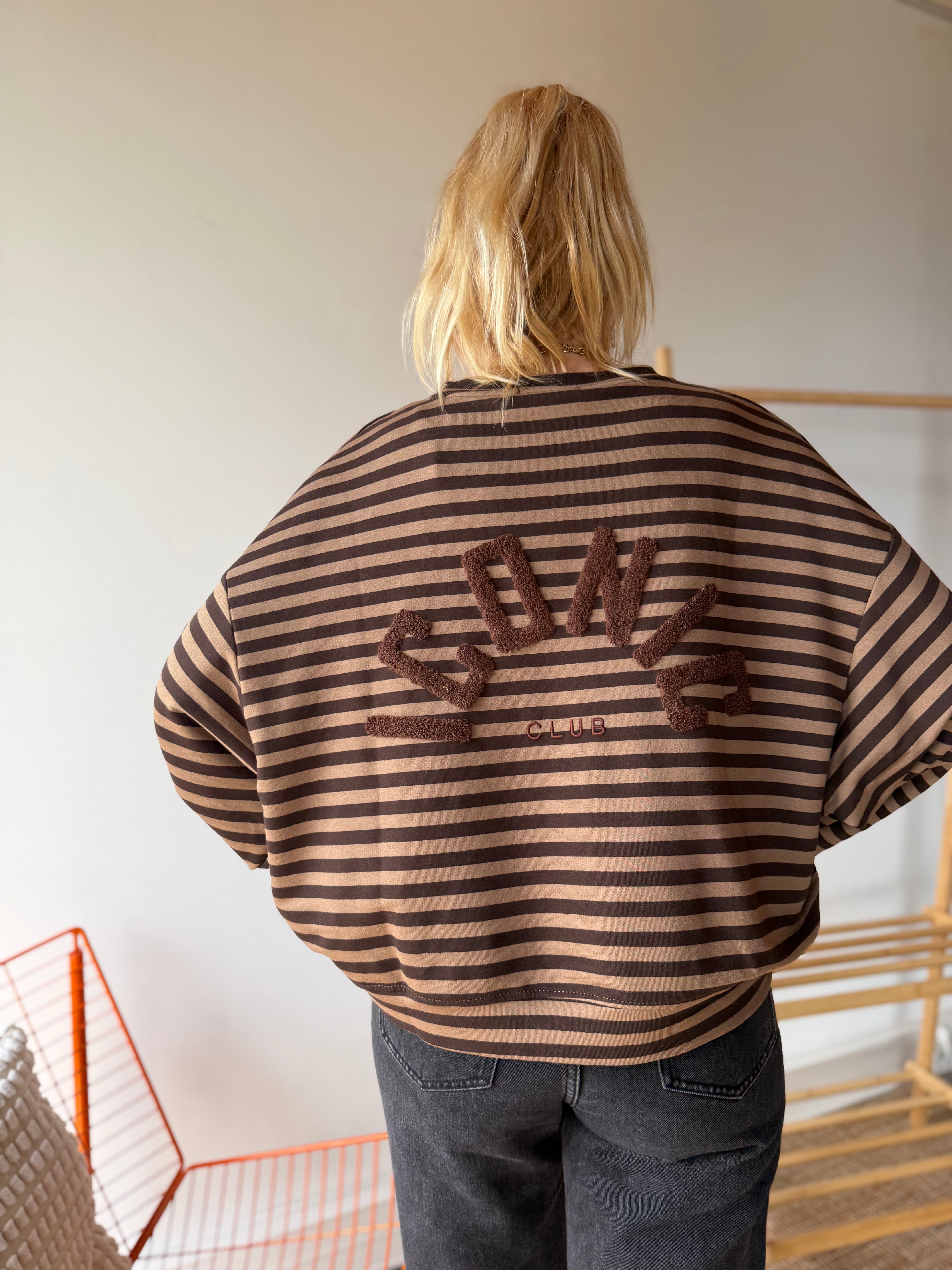 T-shirt marinière ICONIC Camel + Chocolat manches longues manches longues
