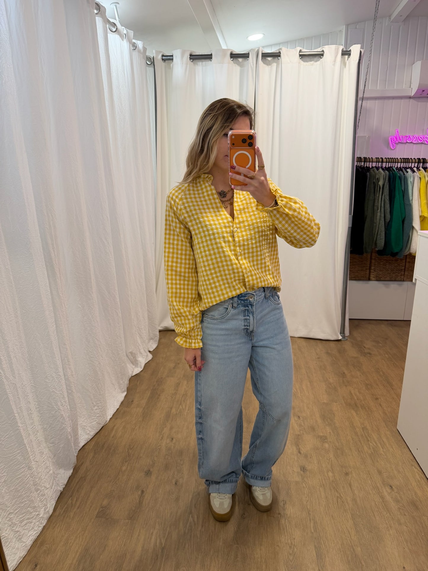 Blouse LENNY vichy jaune